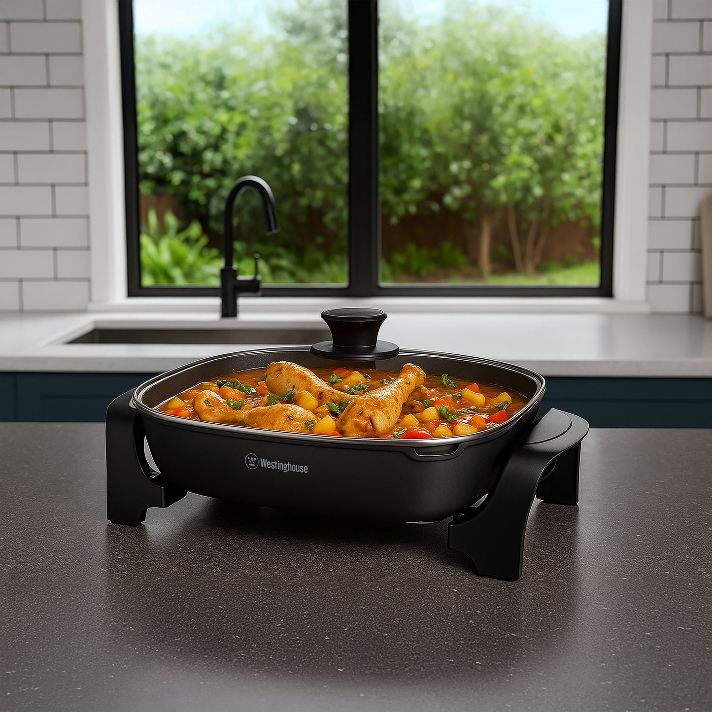 Westinghouse Extra Large Rectangle Frypan 2400W with Cast in Element
