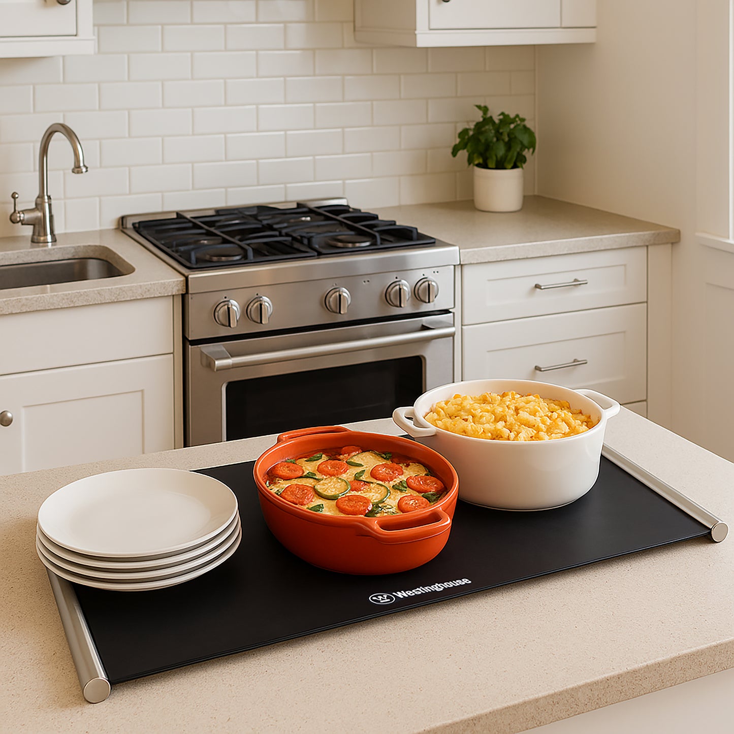 Westinghouse Portable Silicone Food Warmer, Heat Mat 400W Black