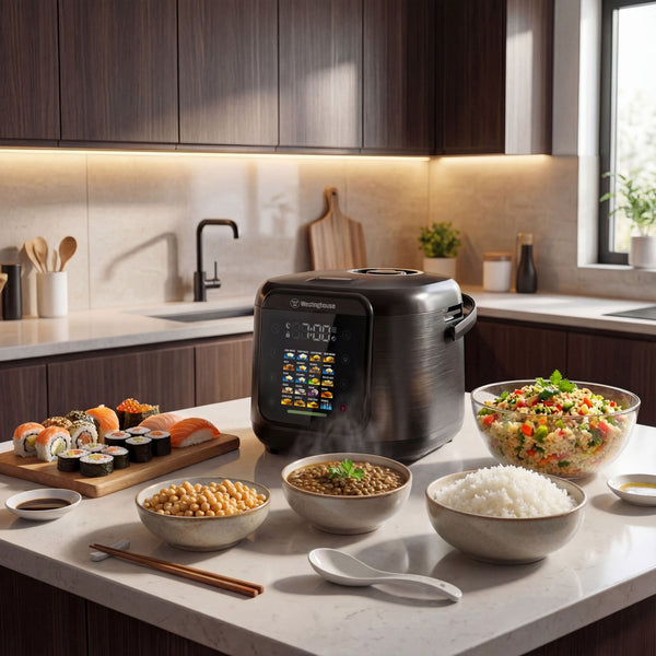 Westinghouse Smart 5L Rice, Grains & Pulse Cooker - 19 Programs + Manual Mode Auto Cooker Black