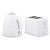 Westinghouse Kettle and Toaster Pack White Striped 1.7L Kettle, 2 Slice Toaster