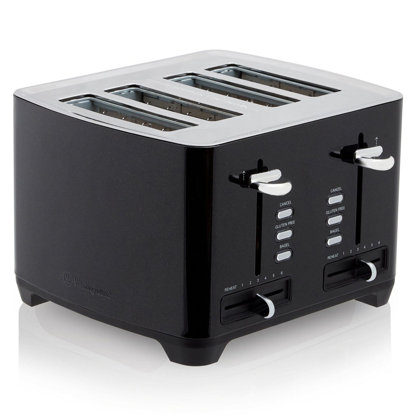 Westinghouse Four Slice Black Stainless Steel Toaster-#product_category#- Distributed by: under license