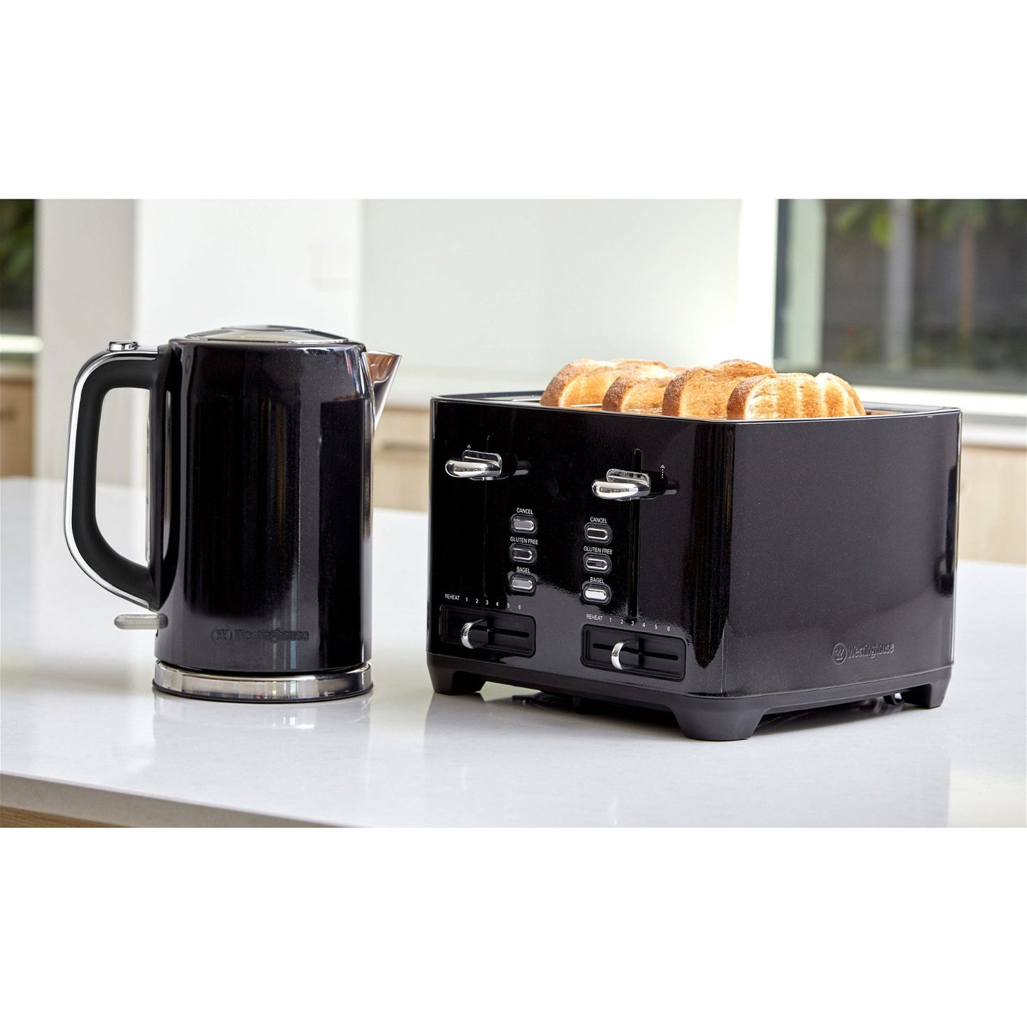 Westinghouse Four Slice Black Stainless Steel Toaster-#product_category#- Distributed by: under license