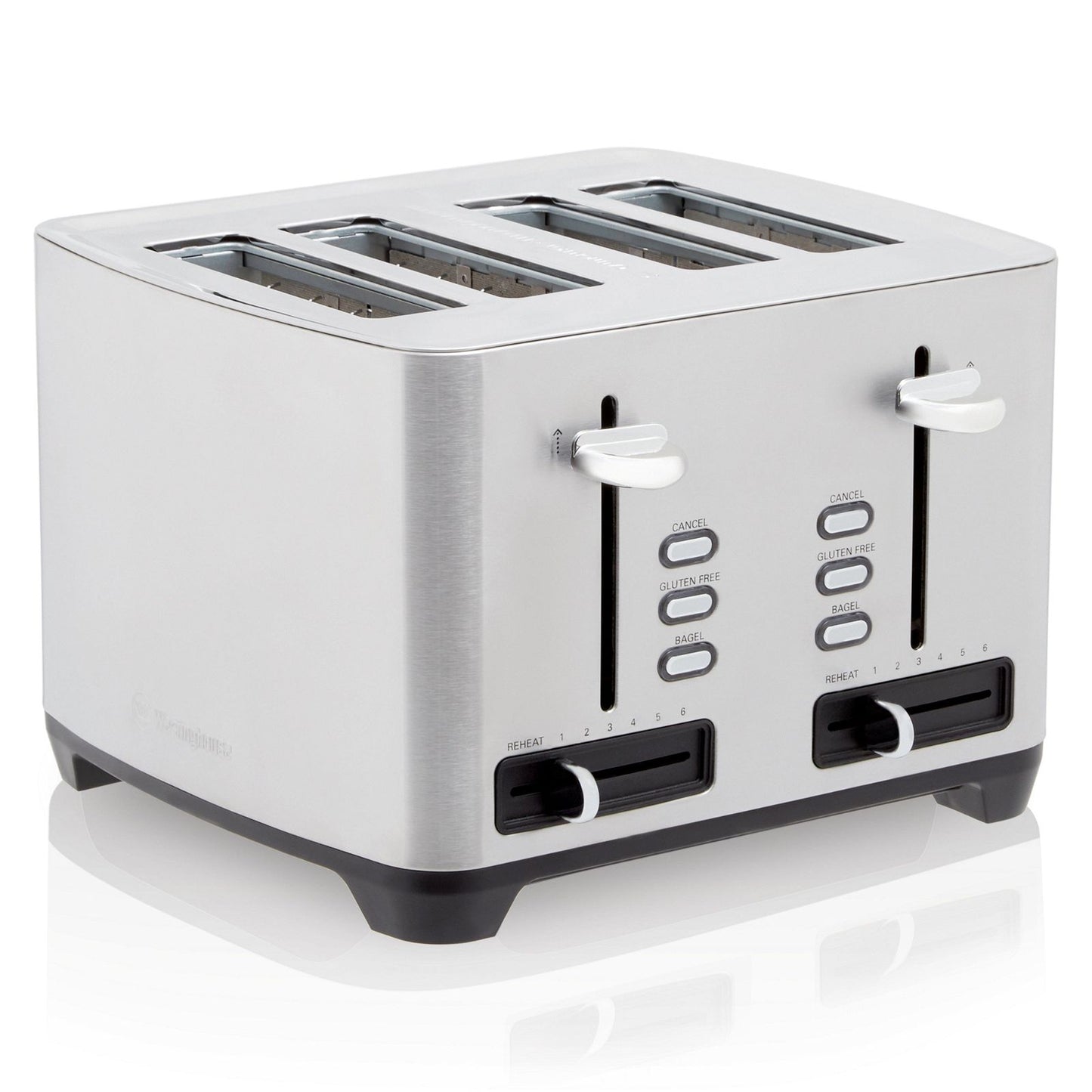 Westinghouse Four Slice Black Stainless Steel Toaster-#product_category#- Distributed by: under license