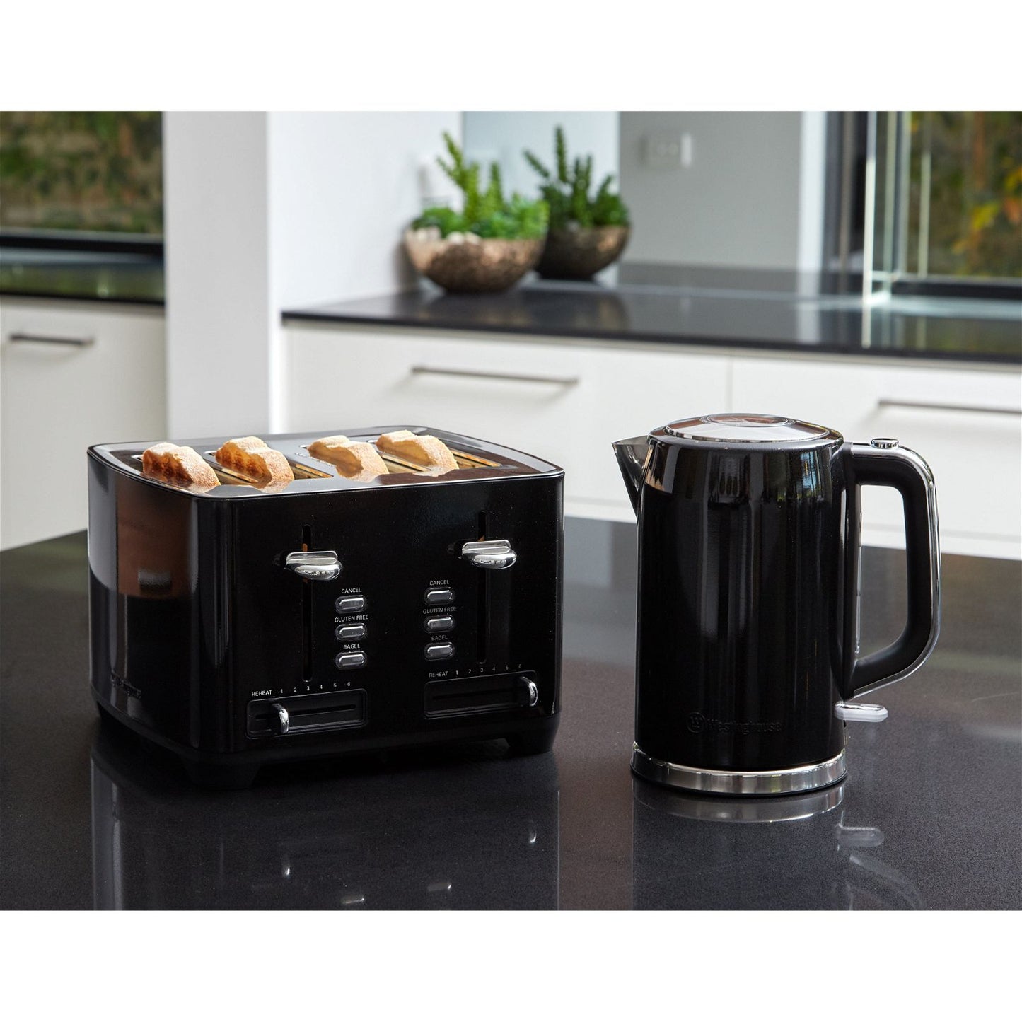 Westinghouse Four Slice Black Stainless Steel Toaster-#product_category#- Distributed by: under license