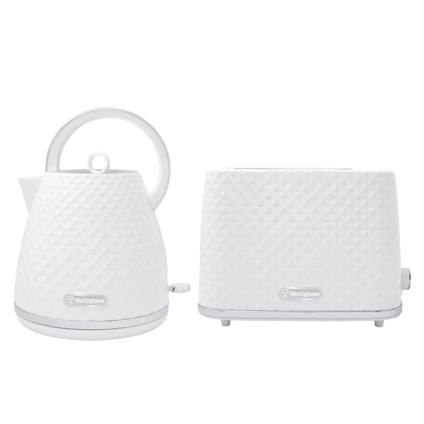 Westinghouse Kettle and Toaster Pack White Diamond 1.7L Kettle, 2 Slice Toaster - -