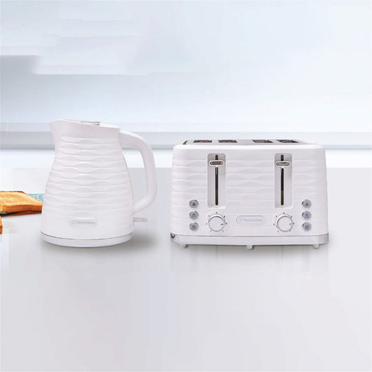 Westinghouse Kettle and Toaster Pack White Silver 1.7L Kettle, 4 Slice Toaster -  -