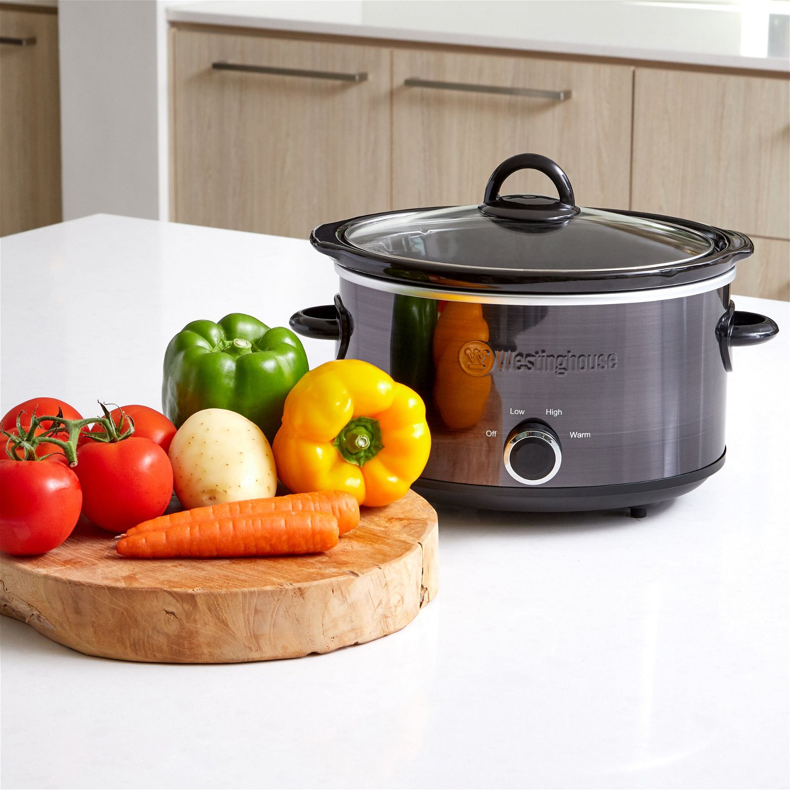 Westinghouse Slow Cooker 3.5L Black Stainless Steel westinghousesmallappliances