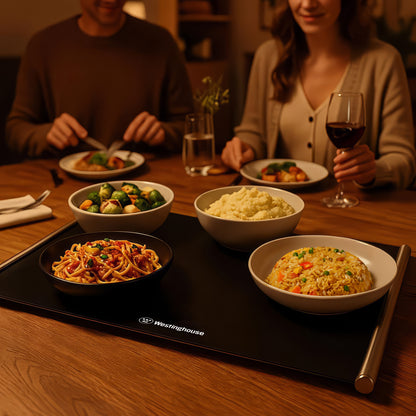 Westinghouse Portable Silicone Food Warmer, Heat Mat 400W Black