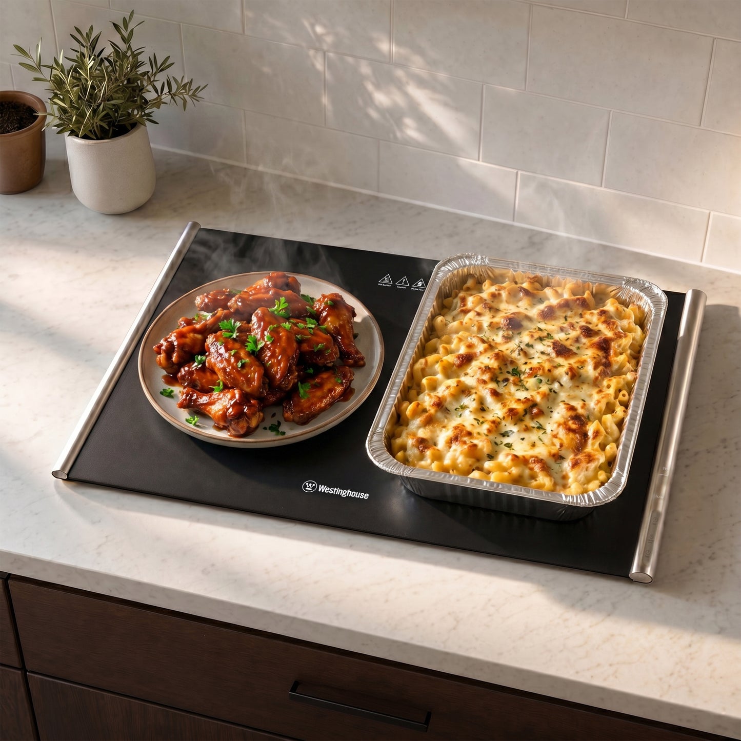Westinghouse Portable Silicone Food Warmer, Heat Mat 400W Black