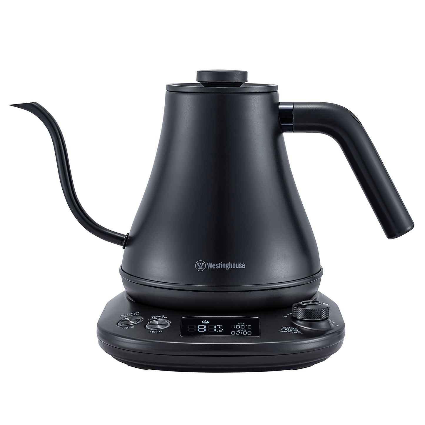 Westinghouse Gooseneck Kettle 1200W 0.8L Black Stainless Steel