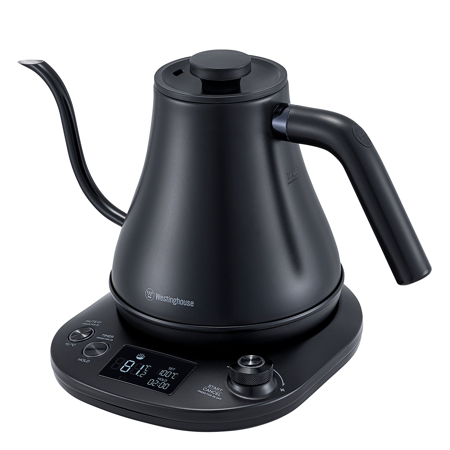 Westinghouse Gooseneck Kettle 1200W 0.8L Black Stainless Steel