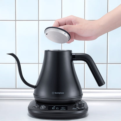 Westinghouse Gooseneck Kettle 1200W 0.8L Black Stainless Steel