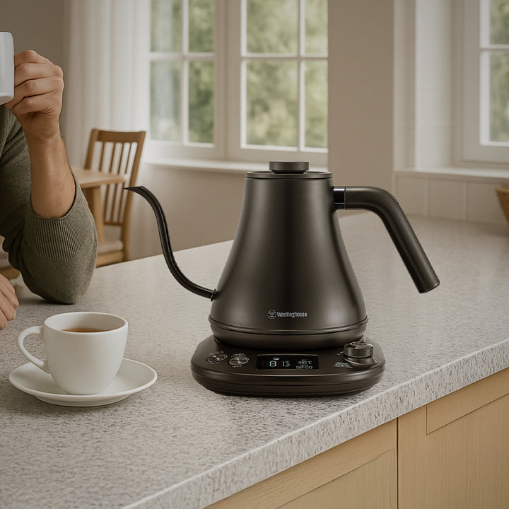 Westinghouse Gooseneck Kettle 1200W 0.8L Black Stainless Steel