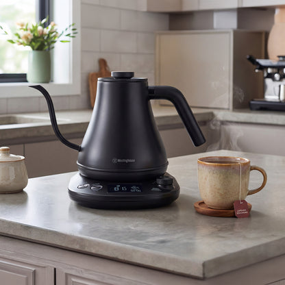 Westinghouse Gooseneck Kettle 1200W 0.8L Black Stainless Steel