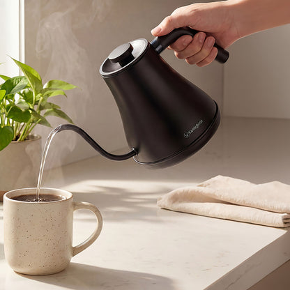 Westinghouse Gooseneck Kettle 1200W 0.8L Black Stainless Steel