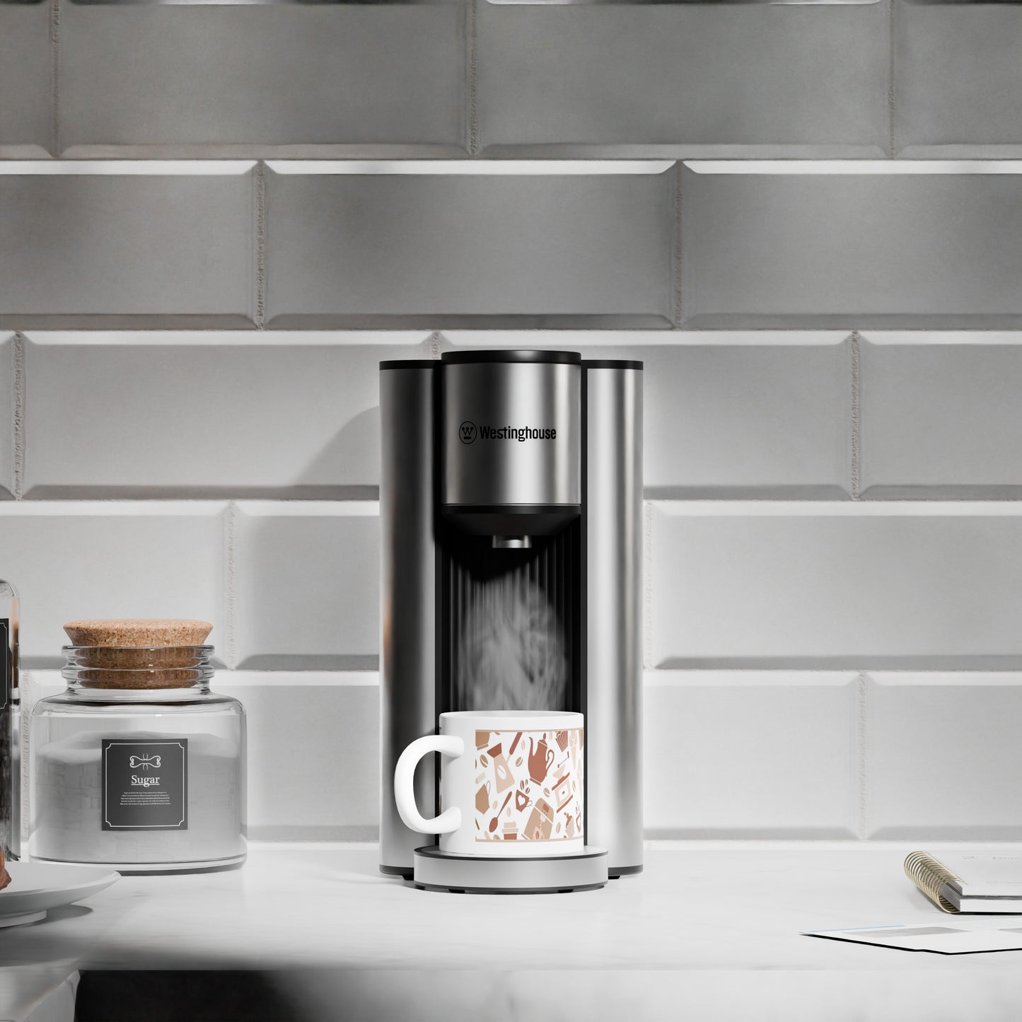 Westinghouse Instant Hot Water Dispenser 2.3L Removable Jug Stainless Steel