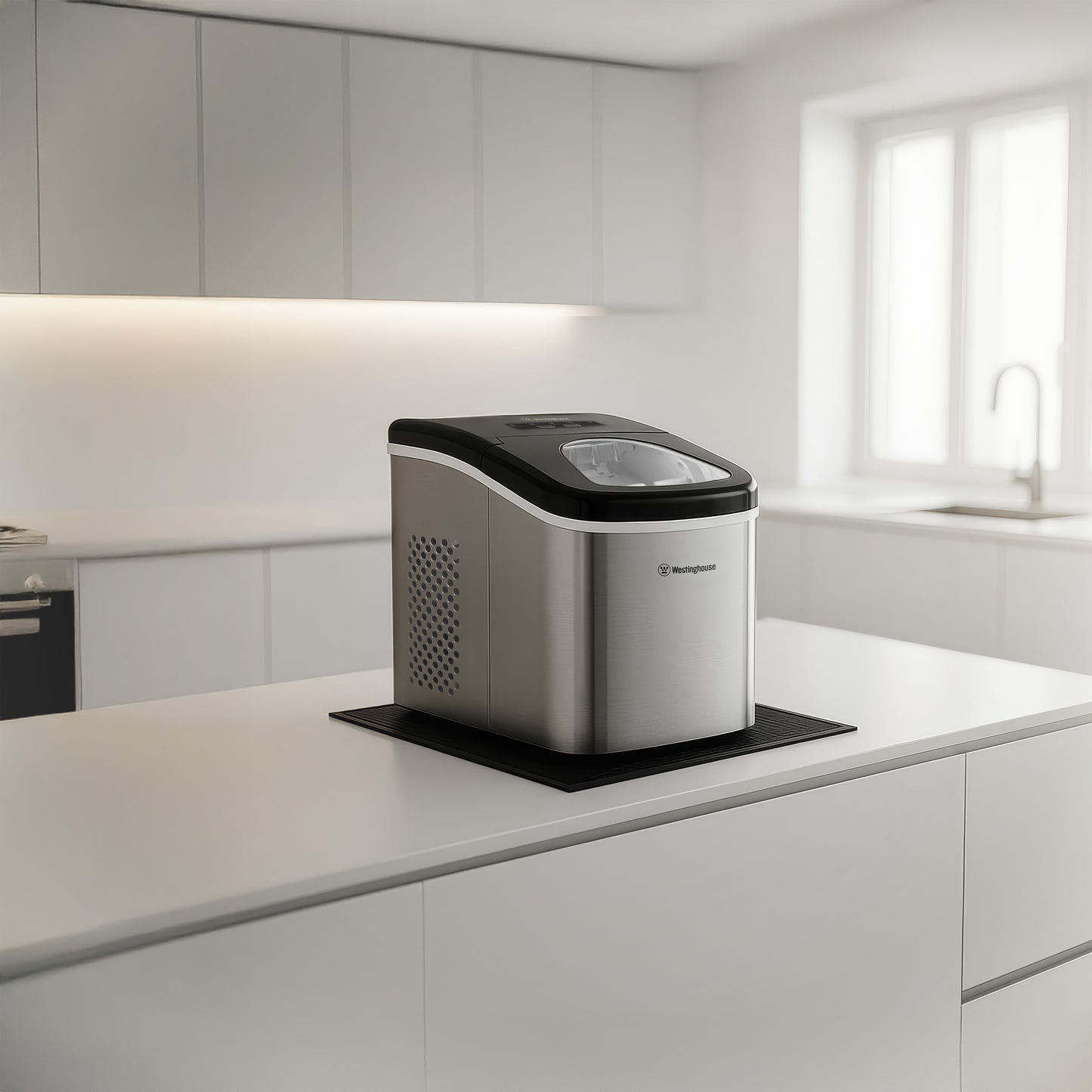 Westinghouse Ice Maker –  12kg, 1.3L, Portable Stainless Steel Countertop Machine