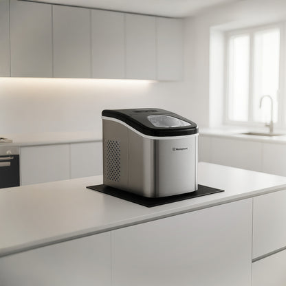 Westinghouse Ice Maker –  12kg, 1.3L, Portable Stainless Steel Countertop Machine