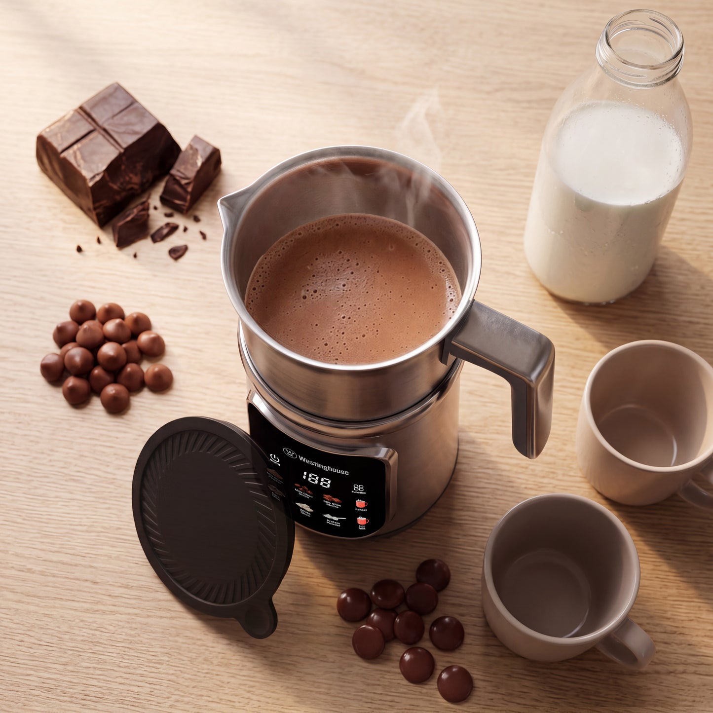 Westinghouse Digital Hot Chocolate Maker – Stainless Steel with Touchscreen & 8 Functions