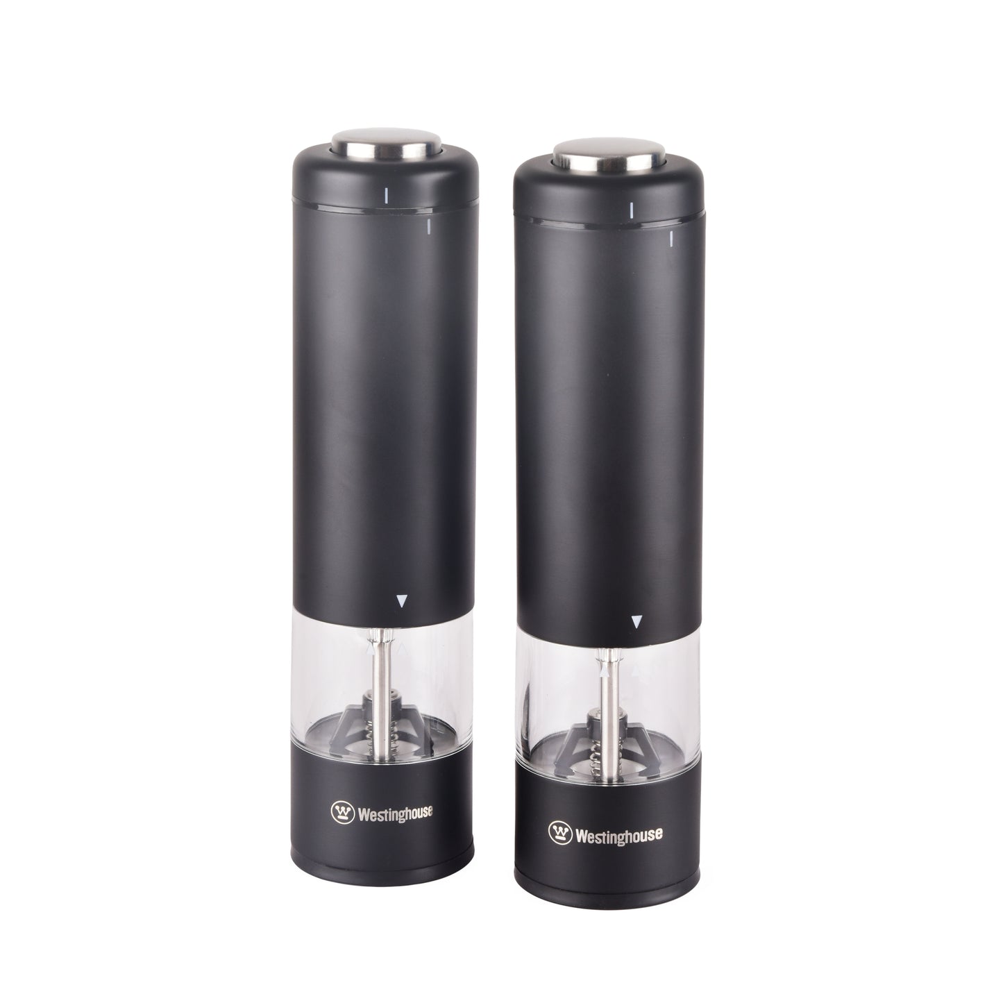 Westinghouse Electric Salt and Pepper Mill Pair Satin Black, LED Light