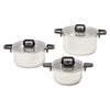 Westinghouse Pot and Pan Set 3 Piece Stainless Steel Nesting