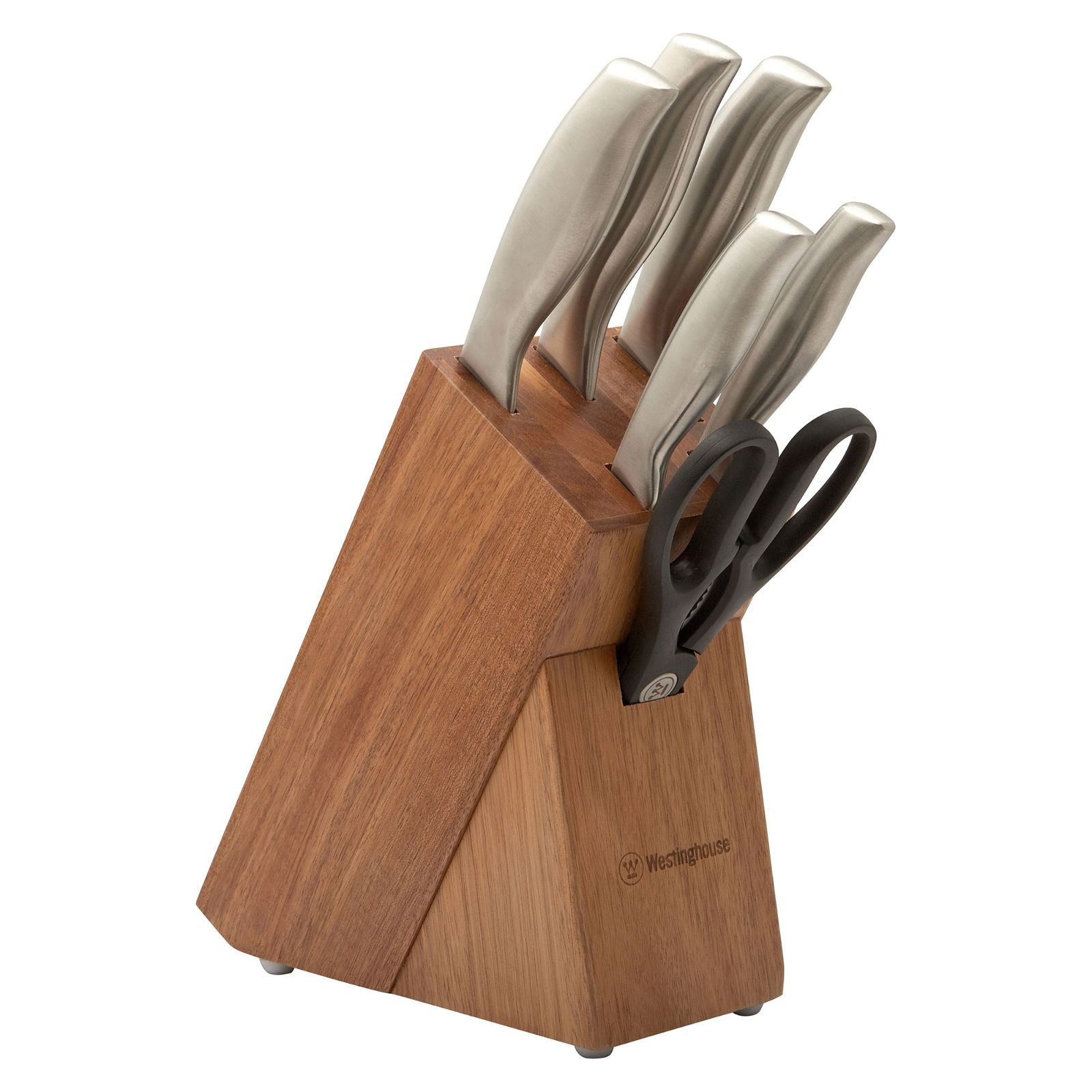 Westinghouse 7 Piece Knife Block Set Acacia Wood-#product_category#- Distributed by:  under license
