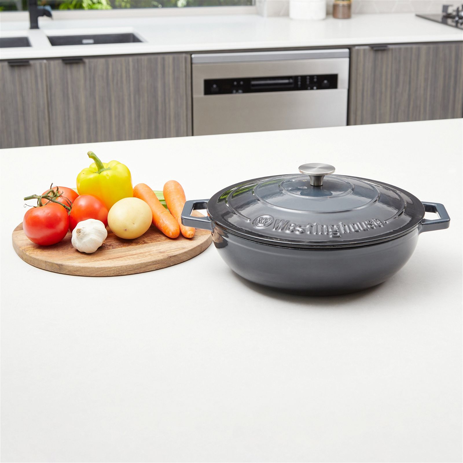 Westinghouse Cast Iron Pot 30cm Shallow Grey-#product_category#- Distributed by: RVM under license