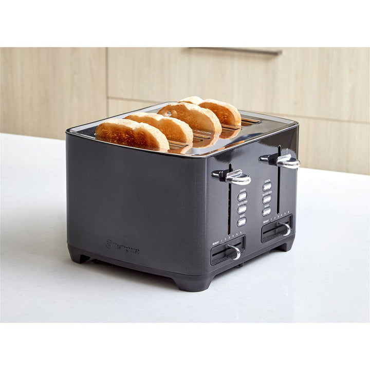 Westinghouse Four Slice Black Stainless Steel Toaster-#product_category#- Distributed by: Westinghouse under license