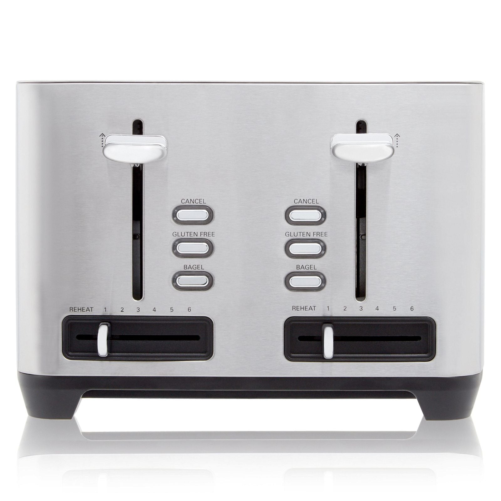 Westinghouse Four Slice Black Stainless Steel Toaster-#product_category#- Distributed by:  under license