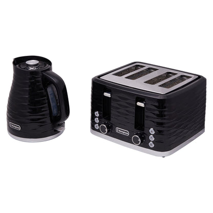 Westinghouse Kettle and Toaster Pack Black Silver 1.7L Kettle, 4 Slice Toaster-#product_category#- Distributed by:  under license