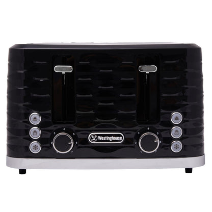 Westinghouse Kettle and Toaster Pack Black Silver 1.7L Kettle, 4 Slice Toaster-#product_category#- Distributed by:  under license