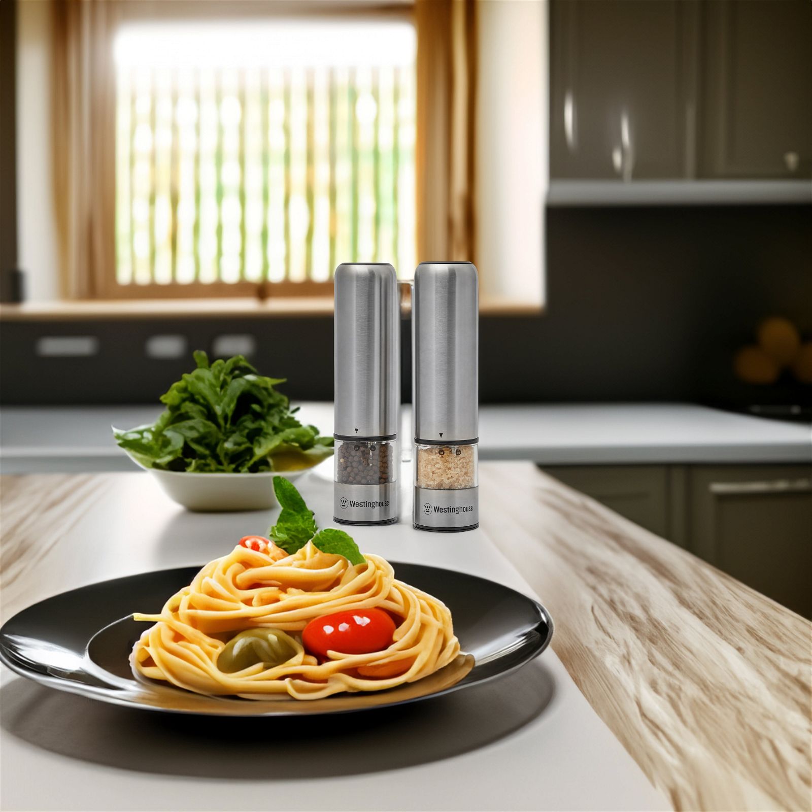 Battery operated salt and pepper grinders with light online