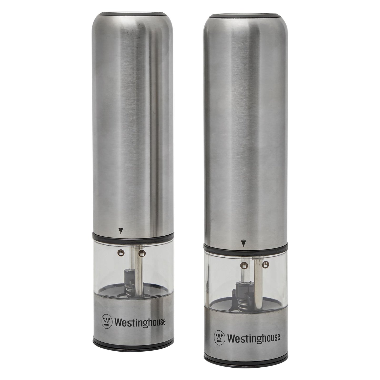 Westinghouse Salt and Pepper Mill Pair Deluxe Electric Stainless Steel, LED Light -  -  