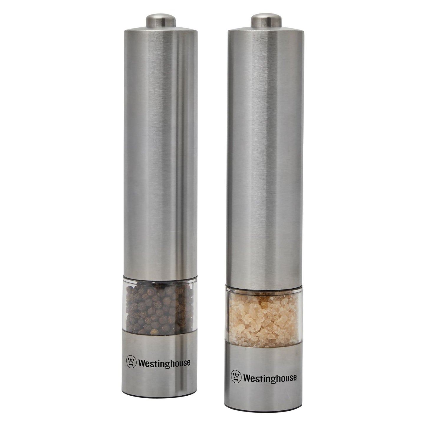 Westinghouse Salt and Pepper Mill Pair Electric Stainless Steel, LED Light -  -  