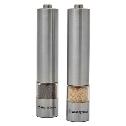 Westinghouse Salt and Pepper Mill Pair Electric Stainless Steel, LED Light -  -  