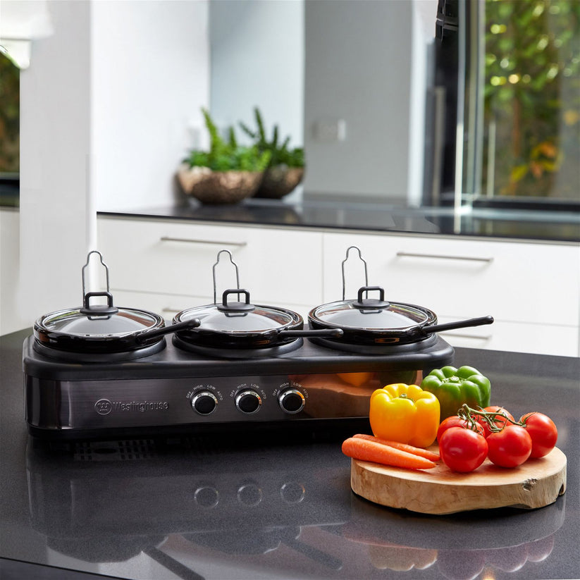 Westinghouse Slow Cooker 3 x 2.5L Ceramic Pots Auto Function